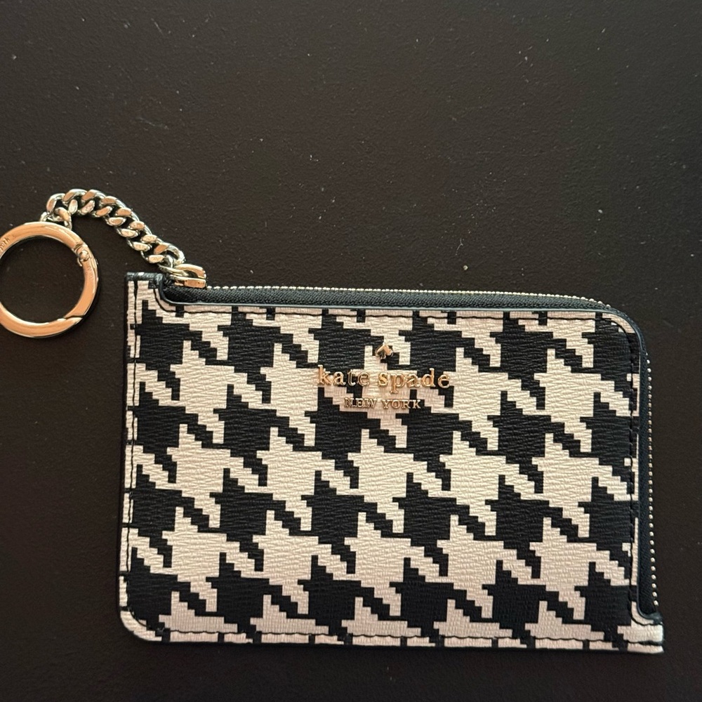 Kate Spade Black and White Houndstooth Wallet